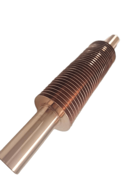 extruded copper fin tube with high fins